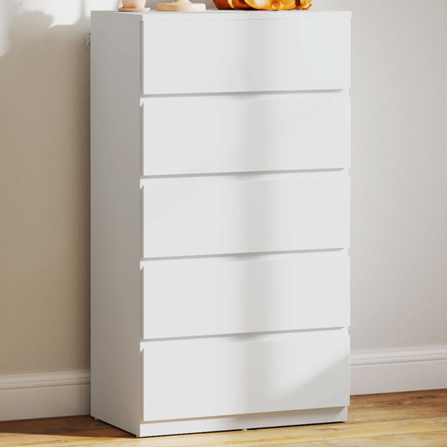 Portland 5 Drawer White Chest of Drawers - image 1