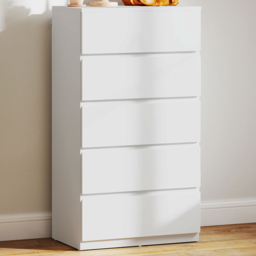 Portland 5 Drawer White Chest of Drawers - thumbnail 1