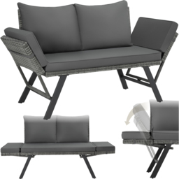 tectake Sintra Grey 2 Seater Multi Functional Sofa - thumbnail 2