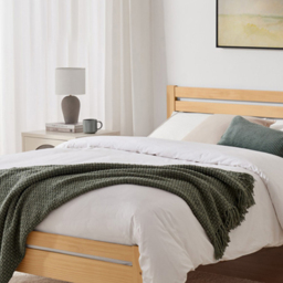 Furniturebox Cadhla King Size Oak Stain Solid Pine Bed Frame - thumbnail 2