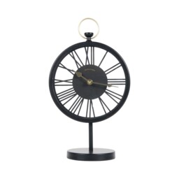 Black Roman Numerals Table Clock 20cm - thumbnail 2