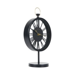 Black Roman Numerals Table Clock 20cm