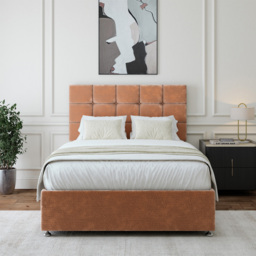 Bedmaster Single Mink Chenille Divan Base with Pearl Headboard - thumbnail 2