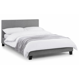 Julian Bowen Rialto Small Double Light Grey Linen Bed Frame - thumbnail 2