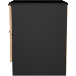 Crowndale Java Slatt Effect and Black 2 Drawer Compact Bedside Cabinet - thumbnail 3