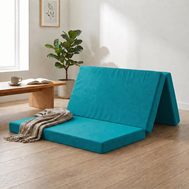 Visco Therapy Turquoise Double Folding Futon Z Bed Mattress - image 1