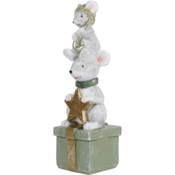 Mice On Present Christmas Ornament - Green - thumbnail 2
