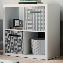 Homebase Clever Cube White 4 Shelf Square Storage Unit - thumbnail 1