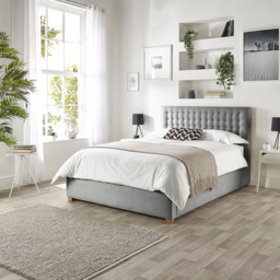 Catherine Lansfield Opulence Small Double Grey Twill Ottoman Bed - thumbnail 4