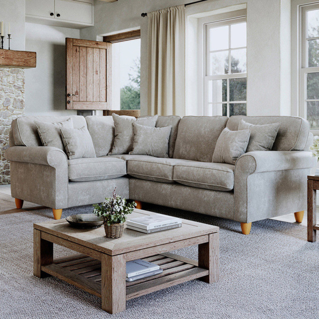 Sinatra Glory Beige 4 Seater Right Hand Corner Sofa - image 1