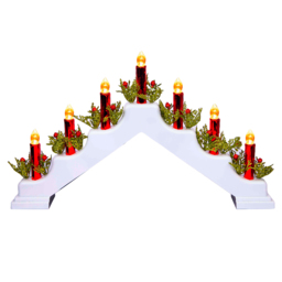 Shatchi Christmas Battery Operated Plastic White Candle Bridge 30 x 50 x 6.5cm - thumbnail 1