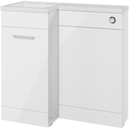 Bathstore Panama Single Door White Gloss Left Hand Basin and WC Unit 900mm