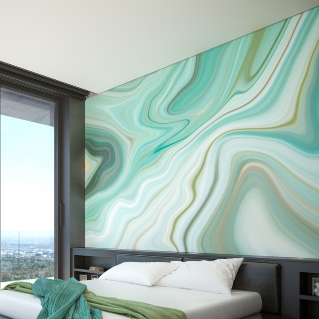 Origin Murals Marbled Ink Green Wall Mural - image 1