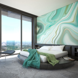 Origin Murals Marbled Ink Green Wall Mural - thumbnail 3