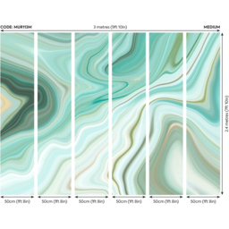 Origin Murals Marbled Ink Green Wall Mural - thumbnail 4