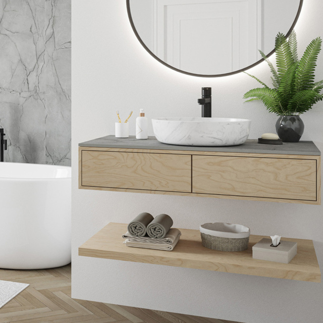 Wetwall Compact Marmo Grigio Vanity Worktop 1500 x 425mm - image 1