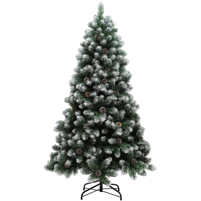 StarBright Snow Dipped Green Artificial Christmas Pine Tree with Pinecones 6ft - image 1