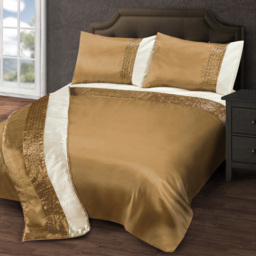 Intimates Perez Latte and Cream Single Duvet and Pillowcase Set