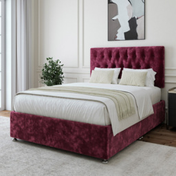Bedmaster Single Aubergine Chenille 2 Drawer Divan Base