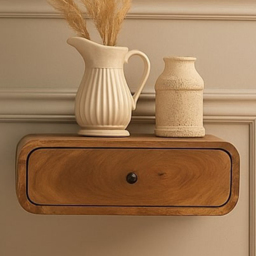 Artisan Furniture Avora Oak-ish Single Drawer Solid Wood Wall-Mounted Nightstand