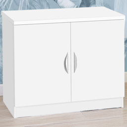 R White Cabinets 2 Door White Desk Height Cupboard - thumbnail 1