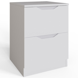 FWStyle Luno White 2 Drawer Modern Bedside Table - thumbnail 2