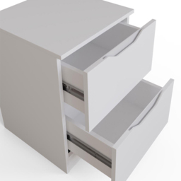 FWStyle Luno White 2 Drawer Modern Bedside Table - thumbnail 4