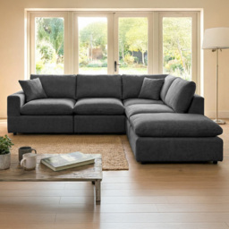 Artemis Home Cotleigh 5 Seater Charcoal Reversible Corner Sofa - thumbnail 1