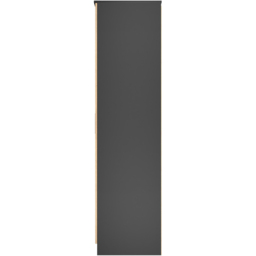Crowndale Java Slatt Effect and Black 2 Door Wardrobe Ready Assembled - thumbnail 3