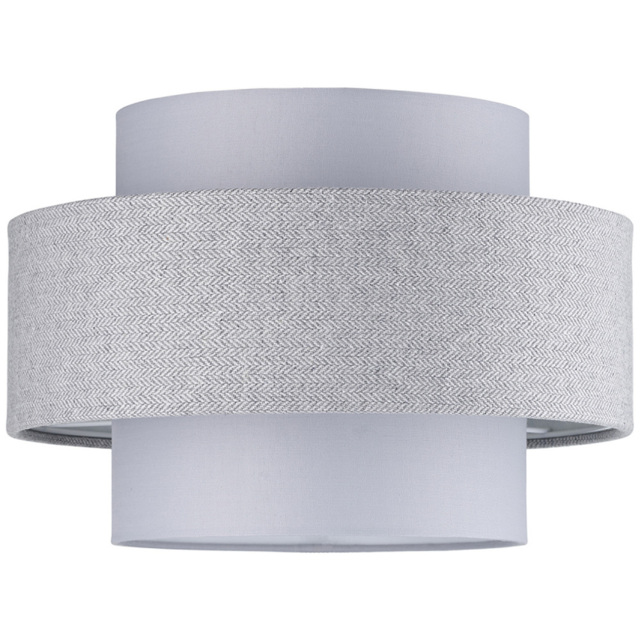 Happy Homewares Grey Herringbone Linen and Cotton Triple Tier Ceiling Pendant Shade - image 1