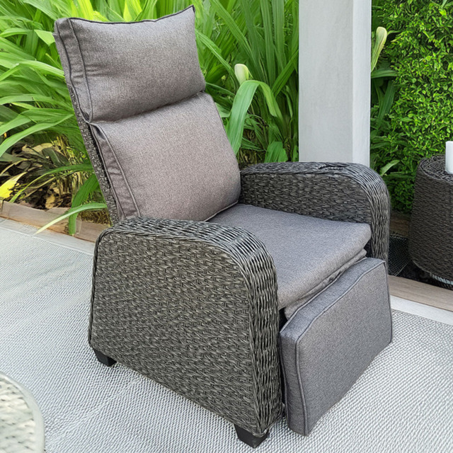 Furniture One Patio Rattan Padded Recliner - image 1