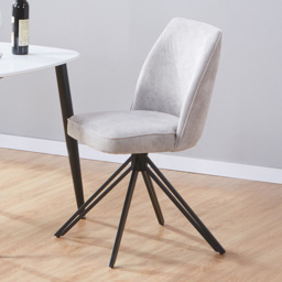 Core Products Aspen Set of 2 Light Grey Cord Fabric Swivel Dining Chair