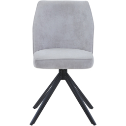 Core Products Aspen Set of 2 Light Grey Cord Fabric Swivel Dining Chair - thumbnail 2