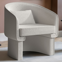 SOLACE+CO Lowen Cream Boucle Accent Chair - thumbnail 1