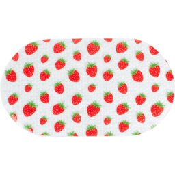 Multicolour Strawberry Printed Bath Mat 39 x 69cm - thumbnail 1