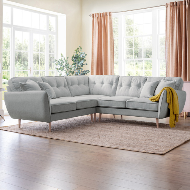 Opry Faro 4 Seater Button Back Ashen Left Hand Corner Sofa - image 1