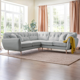 Opry Faro 4 Seater Button Back Ashen Left Hand Corner Sofa - thumbnail 1