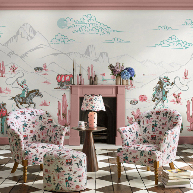 Cath Kidston Cowgirls Pink Mural - image 1