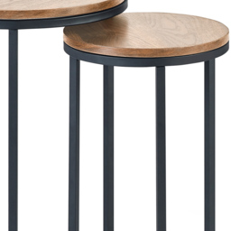 Julian Bowen Tribeca Sonoma Oak Round Nest of Tables Set of 2 - thumbnail 4