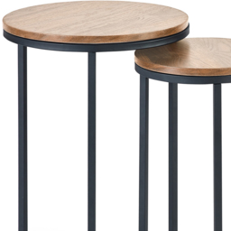 Julian Bowen Tribeca Sonoma Oak Round Nest of Tables Set of 2 - thumbnail 3