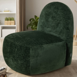 Living and Home Chenille Upholstered Green Lounge Chair