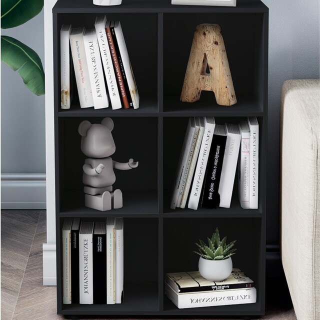 Cuba Black 6 Shelf Cube Storage Unit
