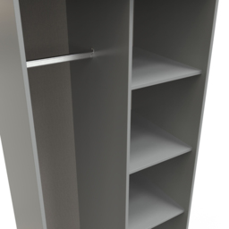 Crowndale Diego 5 Shelf Dusk Grey Tall Open Wardrobe with Hanging Compartment Ready Assembled - thumbnail 4