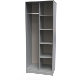 Crowndale Diego 5 Shelf Dusk Grey Tall Open Wardrobe with Hanging Compartment Ready Assembled - thumbnail 3