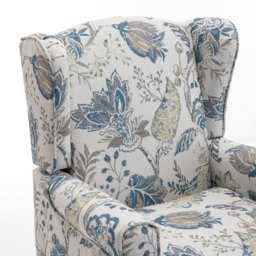 Furniture One High Wingback Blue Fireside Armchair - thumbnail 4