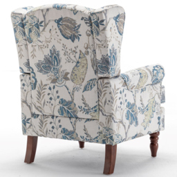 Furniture One High Wingback Blue Fireside Armchair - thumbnail 3