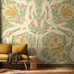 Origin Murals Flower Circle Olive Wall Mural