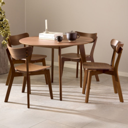 Florence Roxby Walnut 4 Seater 105cm Round Dining Set