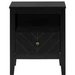 Birlea Emerson Black Single Drawer Single Shelf Bedside Table - thumbnail 3