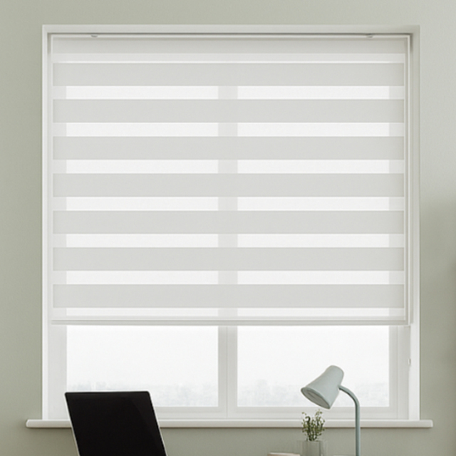 New Edge Blinds Day and Night White Zebra Roller Blind 50cm - image 1